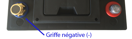 Cosse de batterie (noir) - pôle négatif - GALLET EQUIPEMENTS